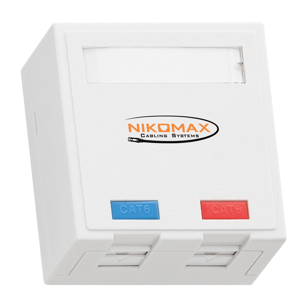 Nikomax NMC-MB2P-ST-WT: корпус розетки для 2 коммутационных модулей