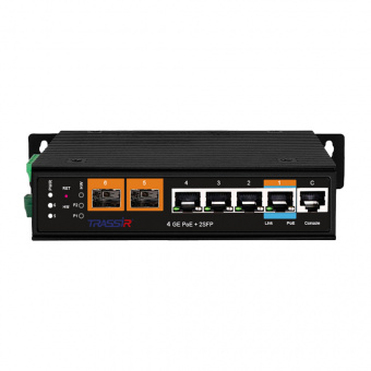 Промышленный РоЕ-коммутатор TRASSIR TR-NS27062S-250-4POE