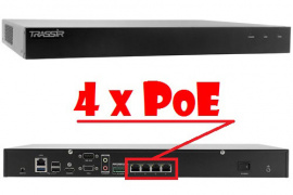 Подключение IP-камер по единому кабелю? TRASSIR MiniNVR 4P с поддержкой PoE
