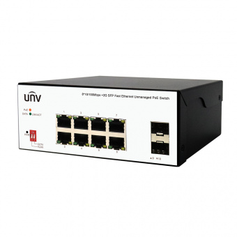 Неуправляемый коммутатор с поддержкой PoE (Power over Ethernet) Uniview ISW2000-8T2GP-POE-IN