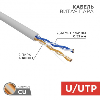 U/UTP-кабель Rexant 02-0002, 305 м