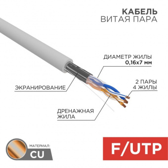 F/UTP-кабель Rexant 01-0125, 305 м