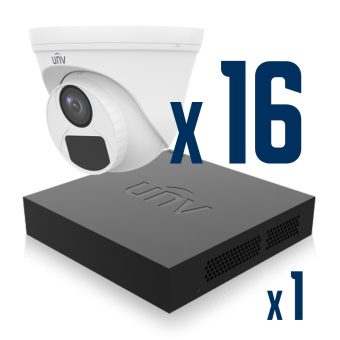 Комплект видеонаблюдения UNV XVR301-16F + UHD-T12-F40